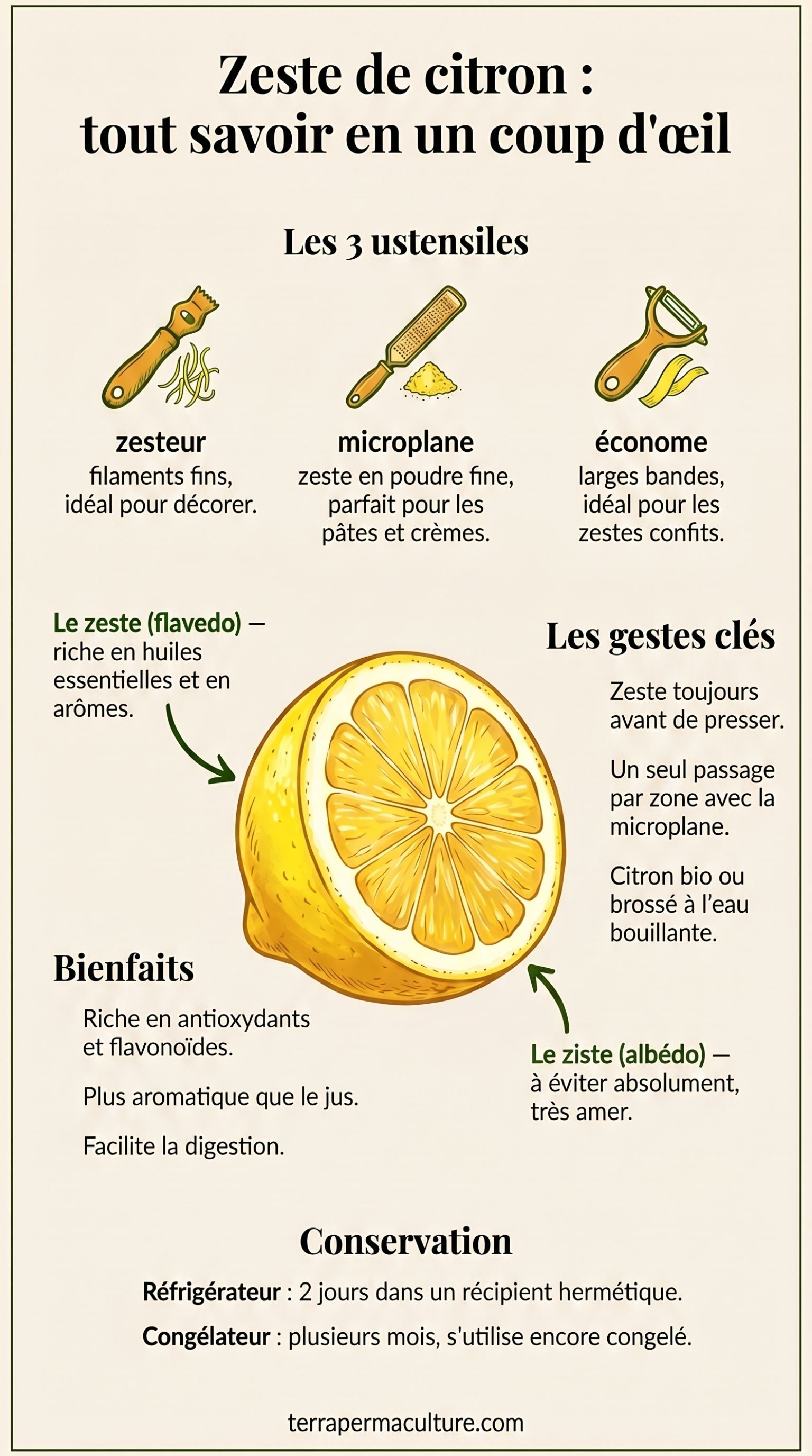 Infographie : c'est quoi un zeste de citron ?