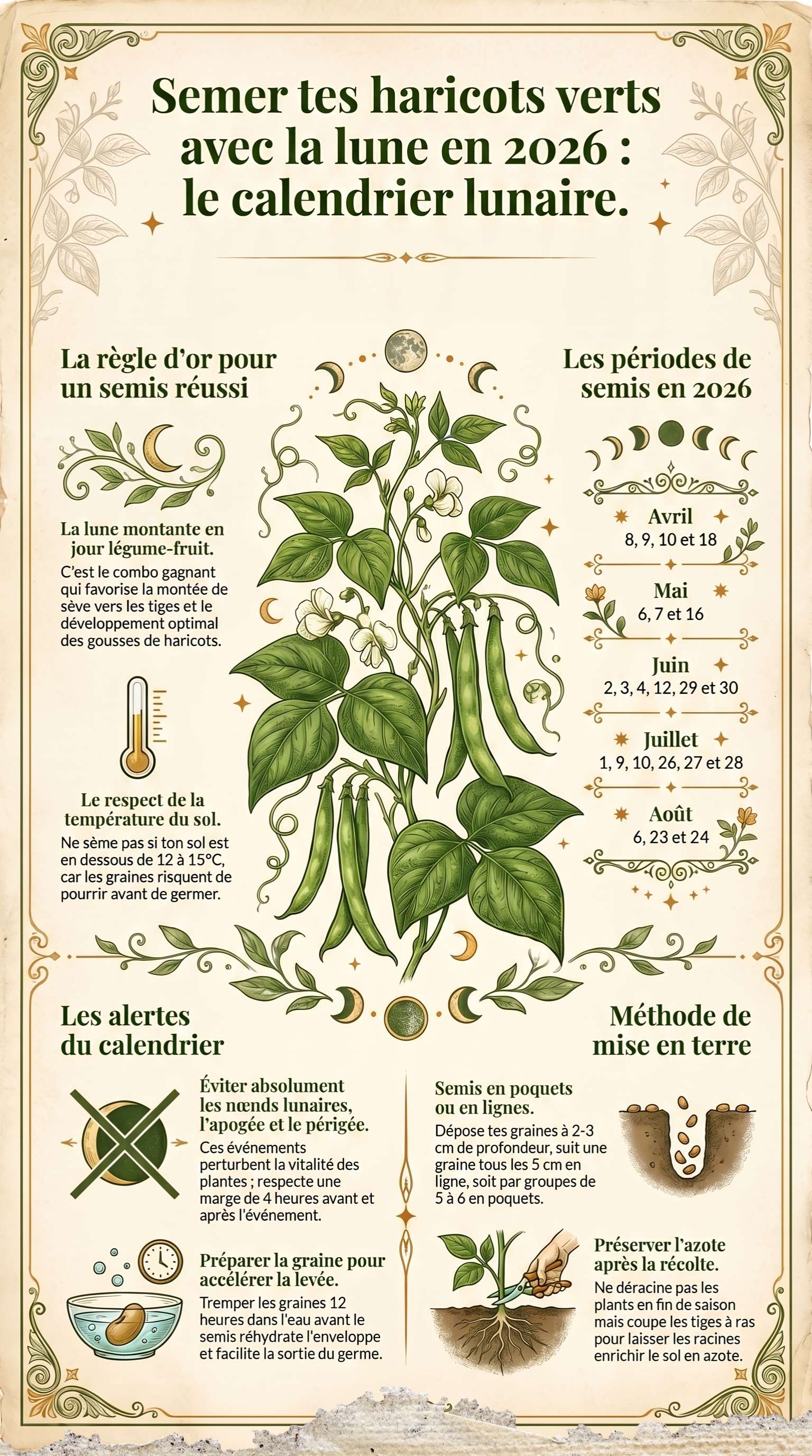 semis des haricots verts avec la lune