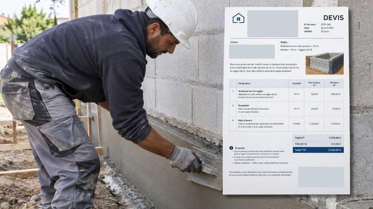 À quoi ressemble un devis de soubassement, et combien ça coûte ?